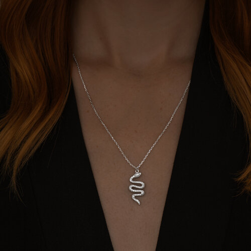 Колье из серебра с фианитами из серебро — вид 3