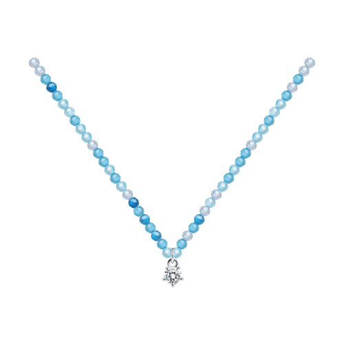 Колье из серебра с фианитами - видео на модели