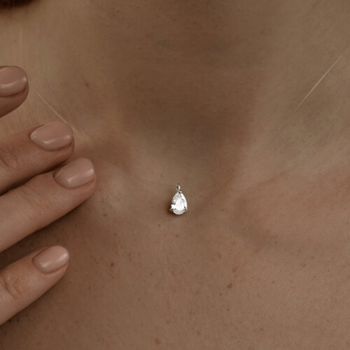 Колье из серебра с фианитом из серебро — вид 3