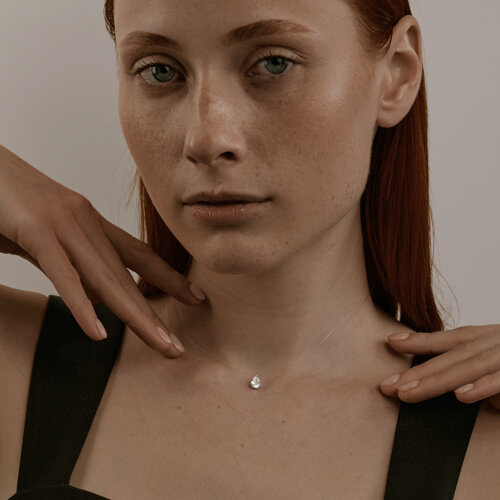 Колье из серебра с фианитом из серебро — вид 4