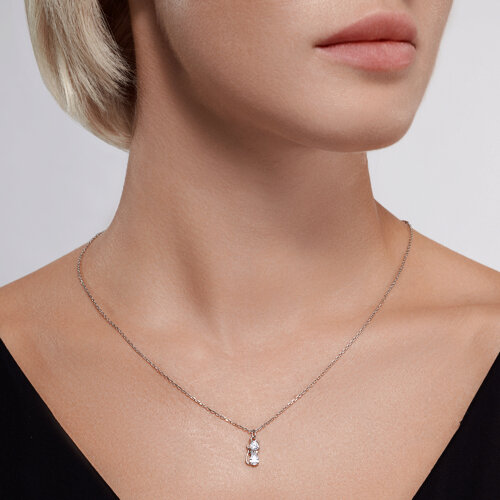 Колье из серебра с фианитами из серебро — вид 3