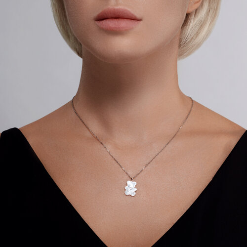 Колье из серебра с фианитом и эмалью из серебро — вид 3