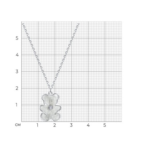 Колье из серебра с фианитом и эмалью из серебро — вид 4