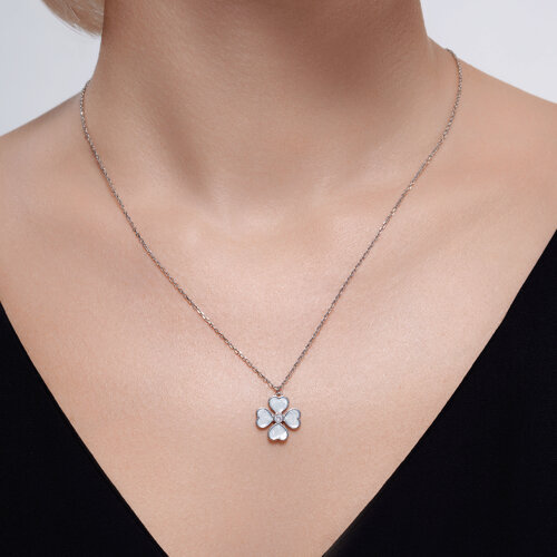 Колье из серебра с фианитом и эмалью из серебро — вид 3