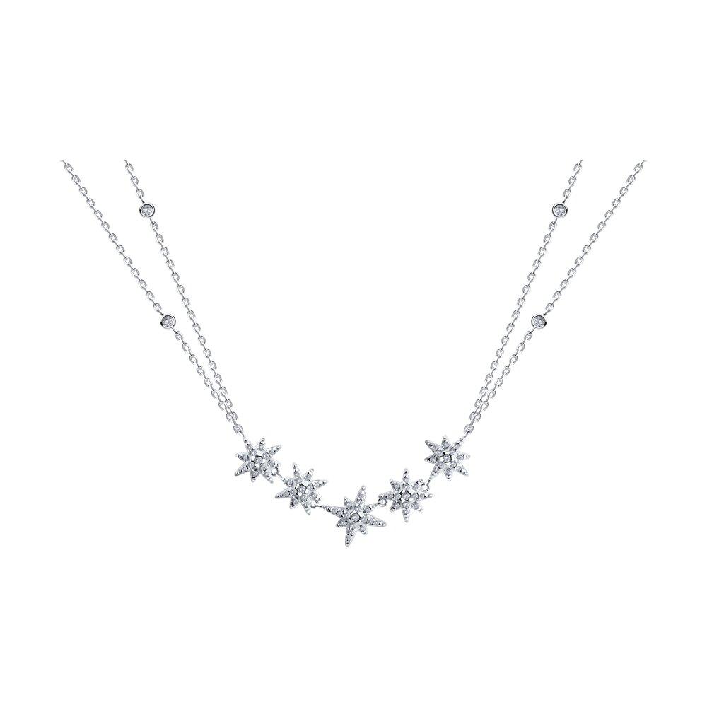 Колье из серебра с фианитами - видео на модели