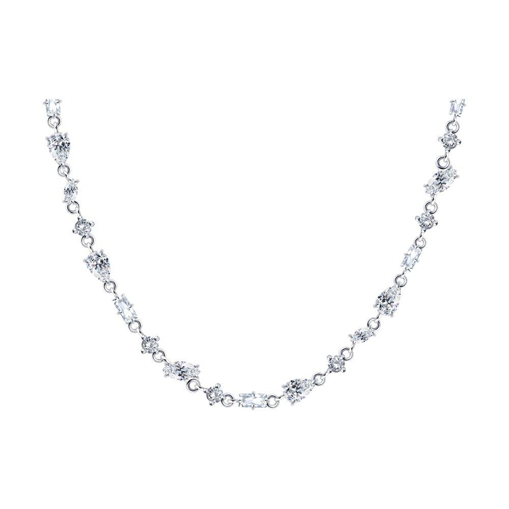 Колье из серебра с фианитами - видео на модели