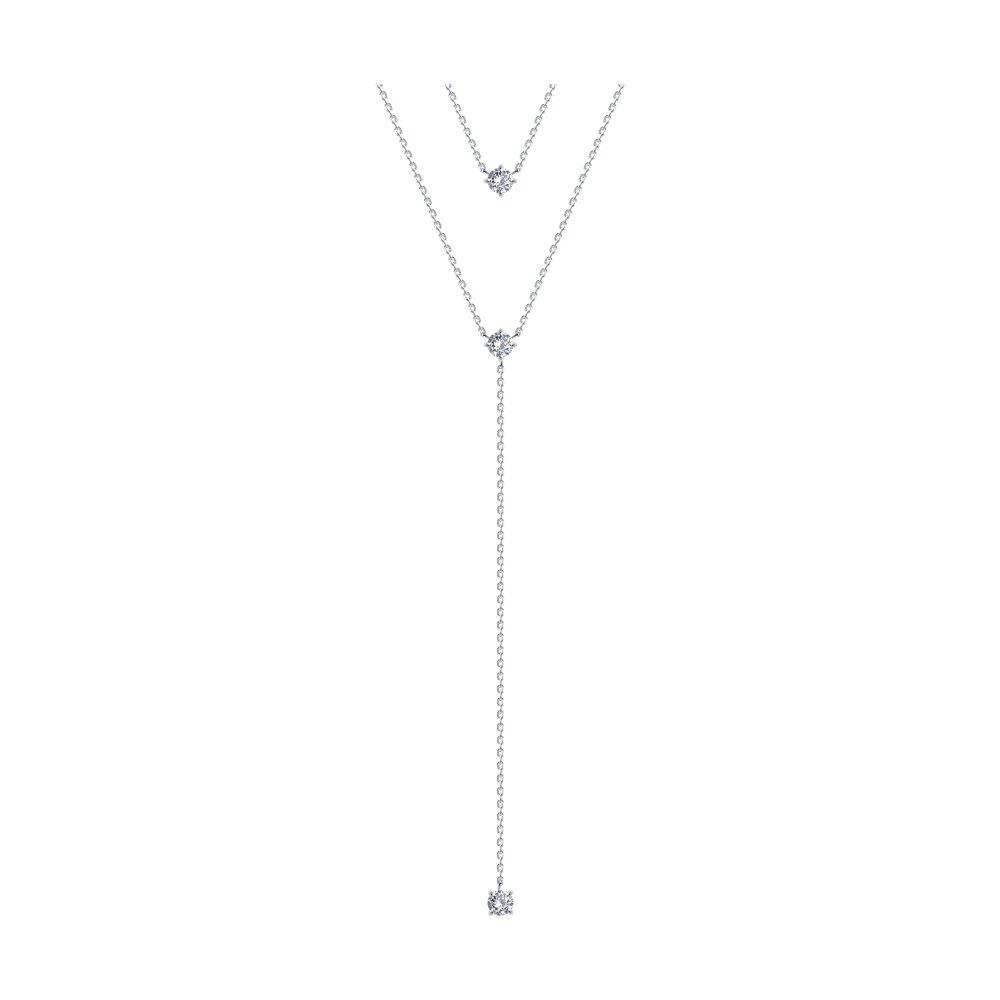 Колье из серебра с фианитами - видео на модели