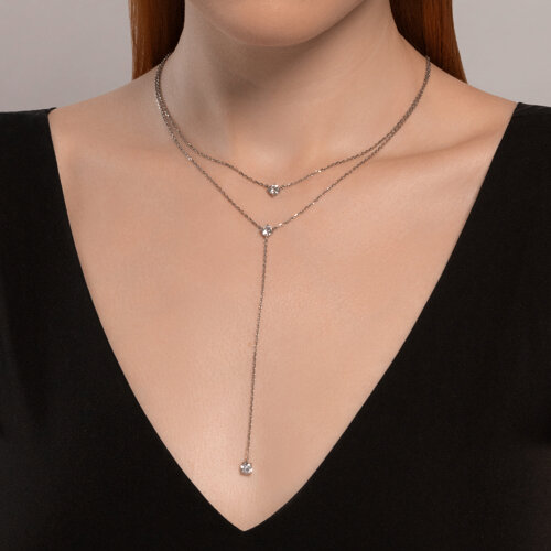 Колье из серебра с фианитами из серебро — вид 5