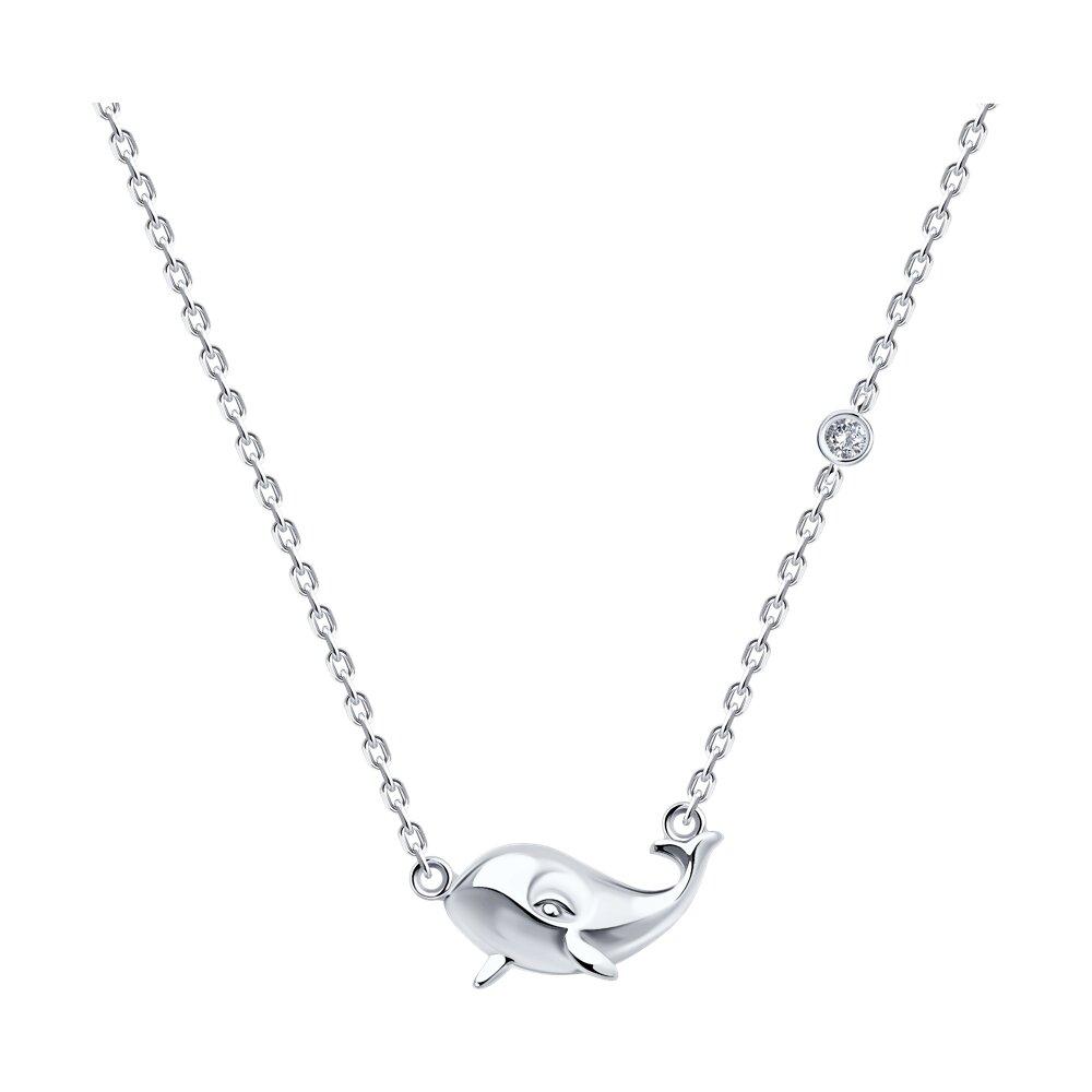 Колье из серебра с фианитом - видео на модели