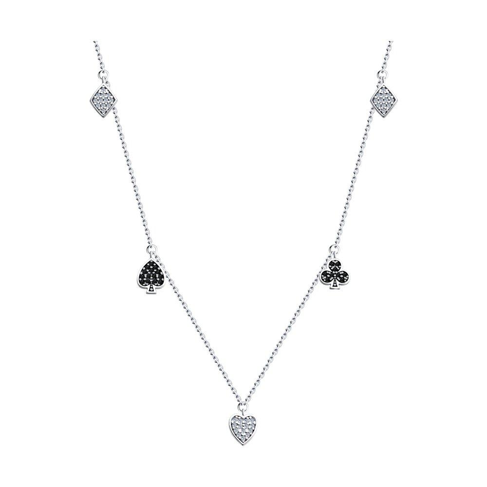 Колье из серебра с фианитами - видео на модели