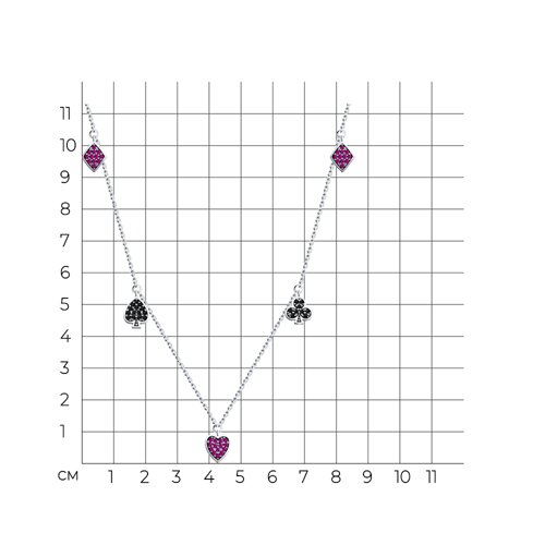 Колье из серебра с корундами и фианитами из серебро — вид 5