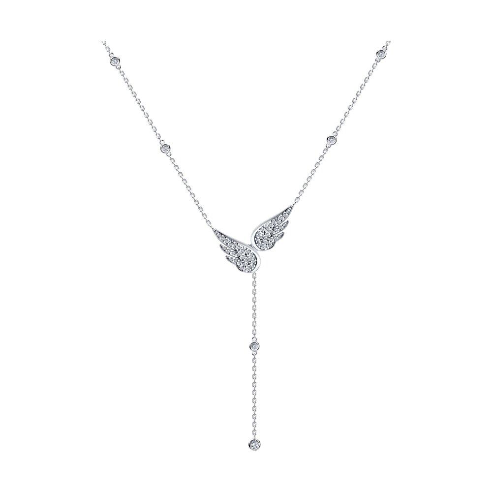 Колье из серебра с фианитами - видео на модели