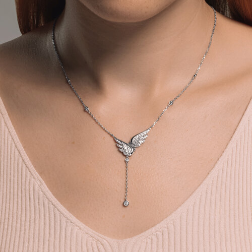 Колье из серебра с фианитами из серебро — вид 4