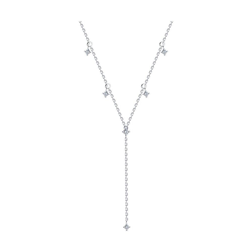 Колье из серебра с фианитами - видео на модели