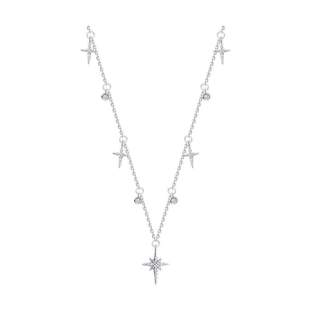 Колье из серебра с фианитами - видео на модели