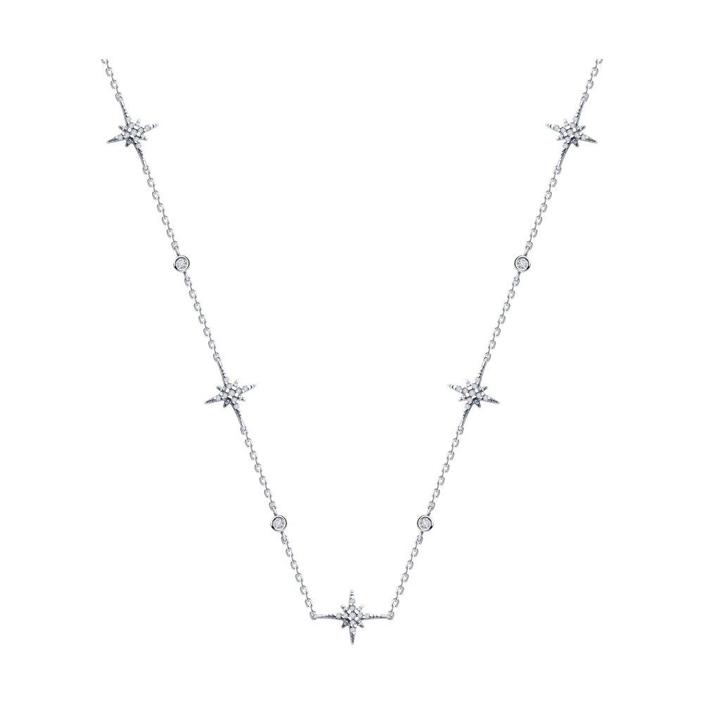 Колье из серебра с фианитами - видео на модели