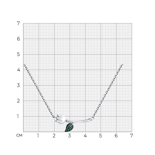 Колье из серебра с фианитами и эмалью из серебро — вид 4