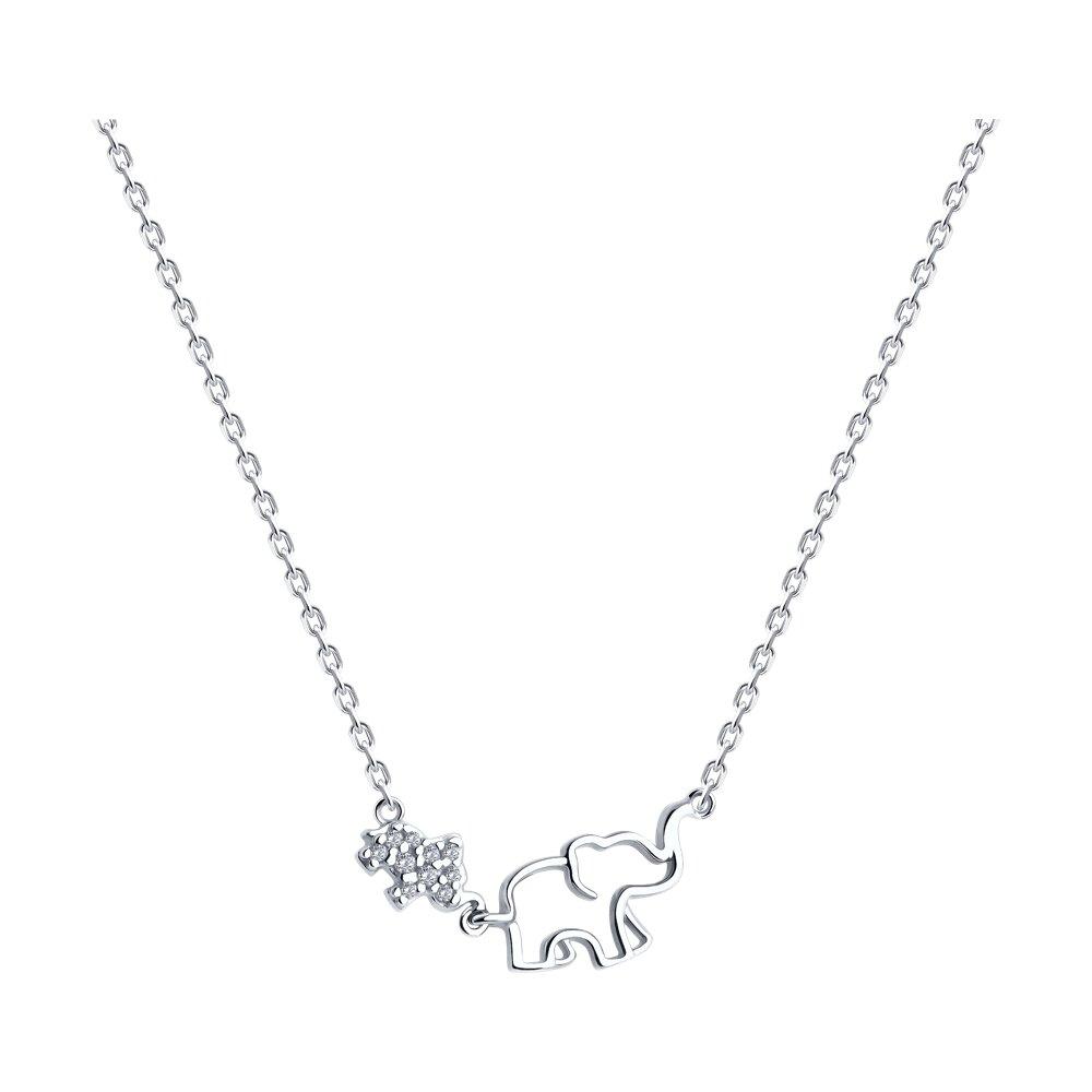 Колье из серебра с фианитами - видео на модели