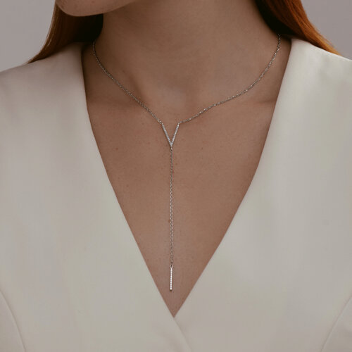 Колье из серебра с фианитами из серебро — вид 3