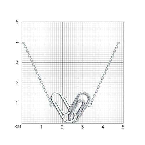 Колье из серебра с фианитами из серебро — вид 4