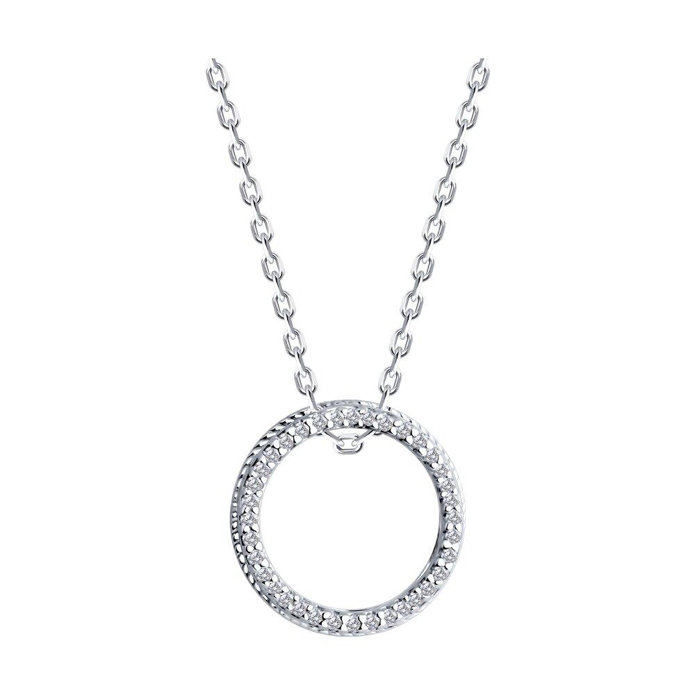 Колье из серебра с фианитами - видео на модели