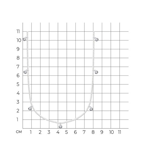 Колье из серебра с синтетическим жемчугом и фианитами из серебро — вид 5