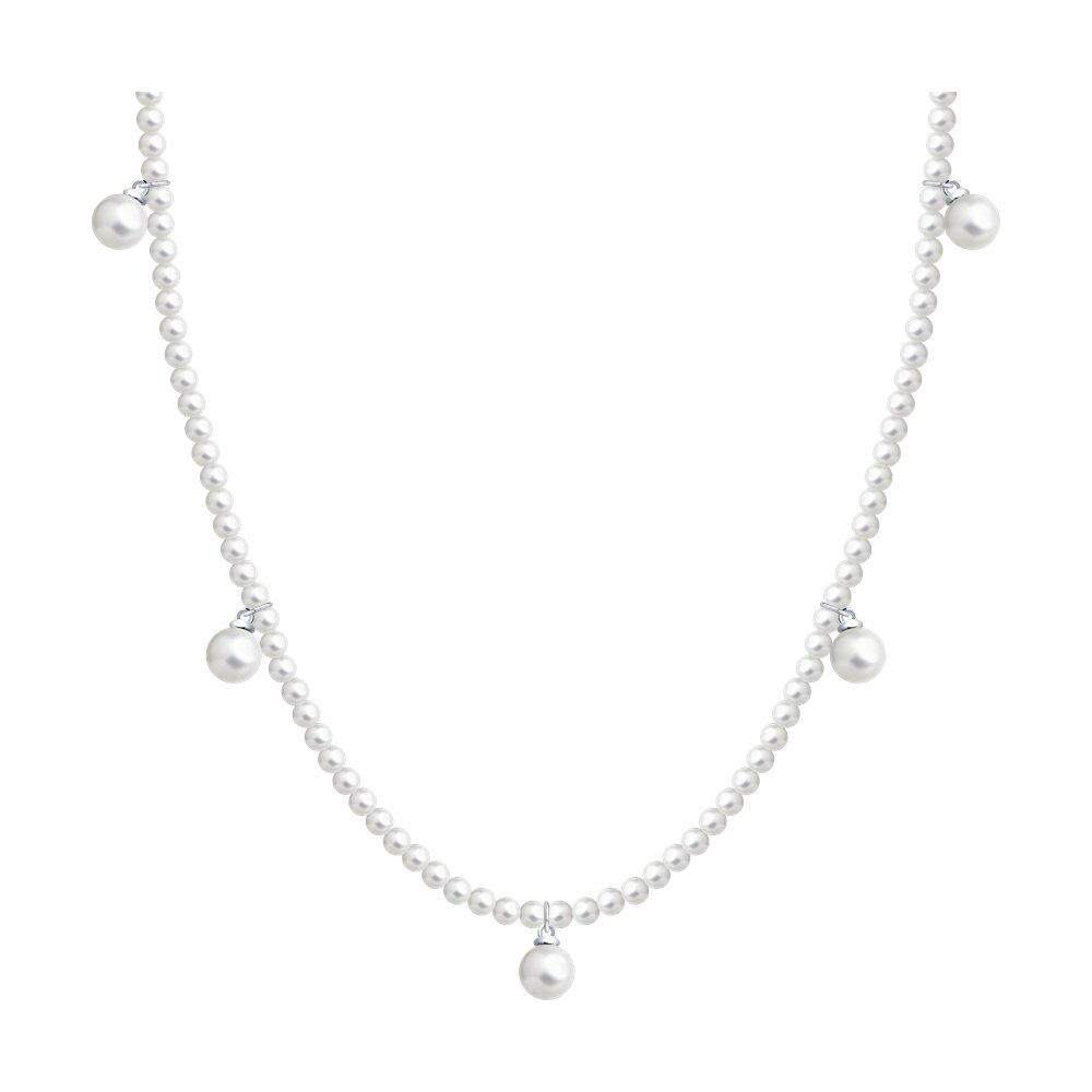 Колье из серебра с синтетическим жемчугом - видео на модели