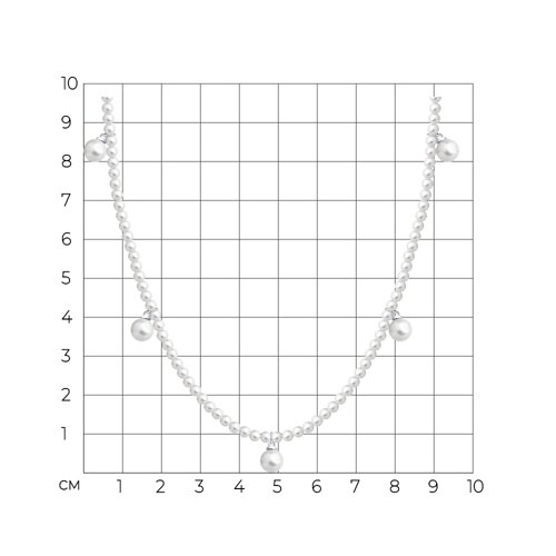 Колье из серебра с синтетическим жемчугом из серебро — вид 6