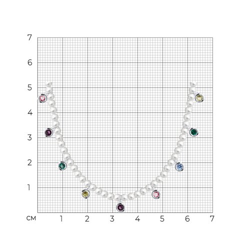 Колье из серебра с синтетическим жемчугом и фианитами из серебро — вид 4