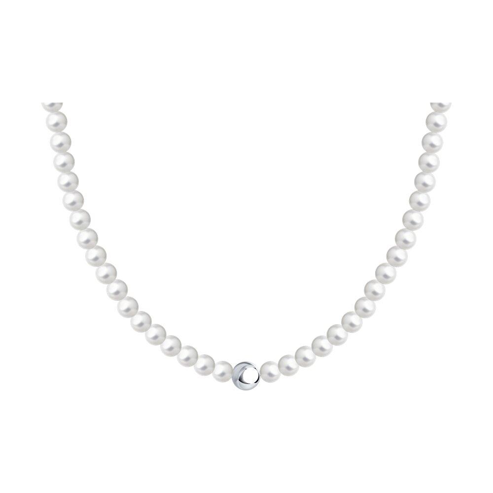 Колье из серебра с синтетическим жемчугом - видео на модели