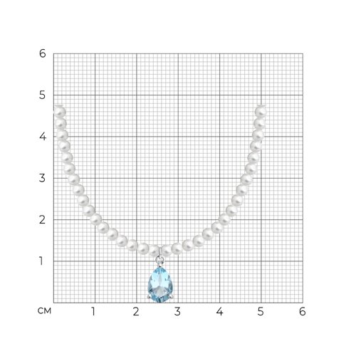 Колье из серебра с топазом и синтетическим жемчугом из серебро — вид 5