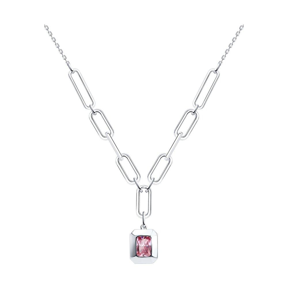 Колье из серебра с фианитом - видео на модели