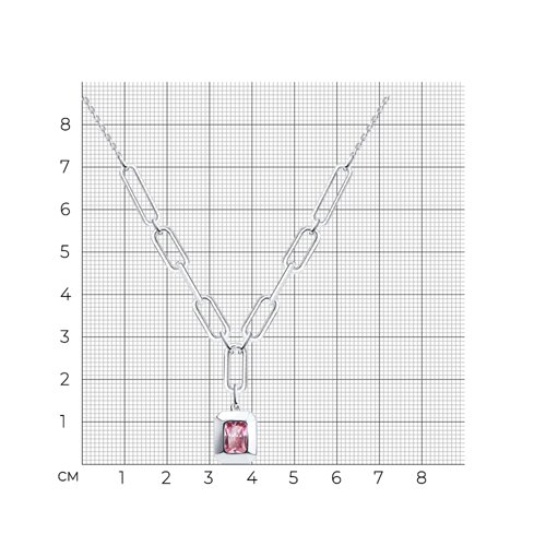 Колье из серебра с фианитом из серебро — вид 4