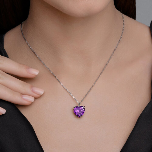 Колье из серебра с фианитом из серебро — вид 3