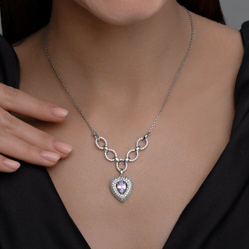 Колье из серебра с фианитами из серебро — вид 3