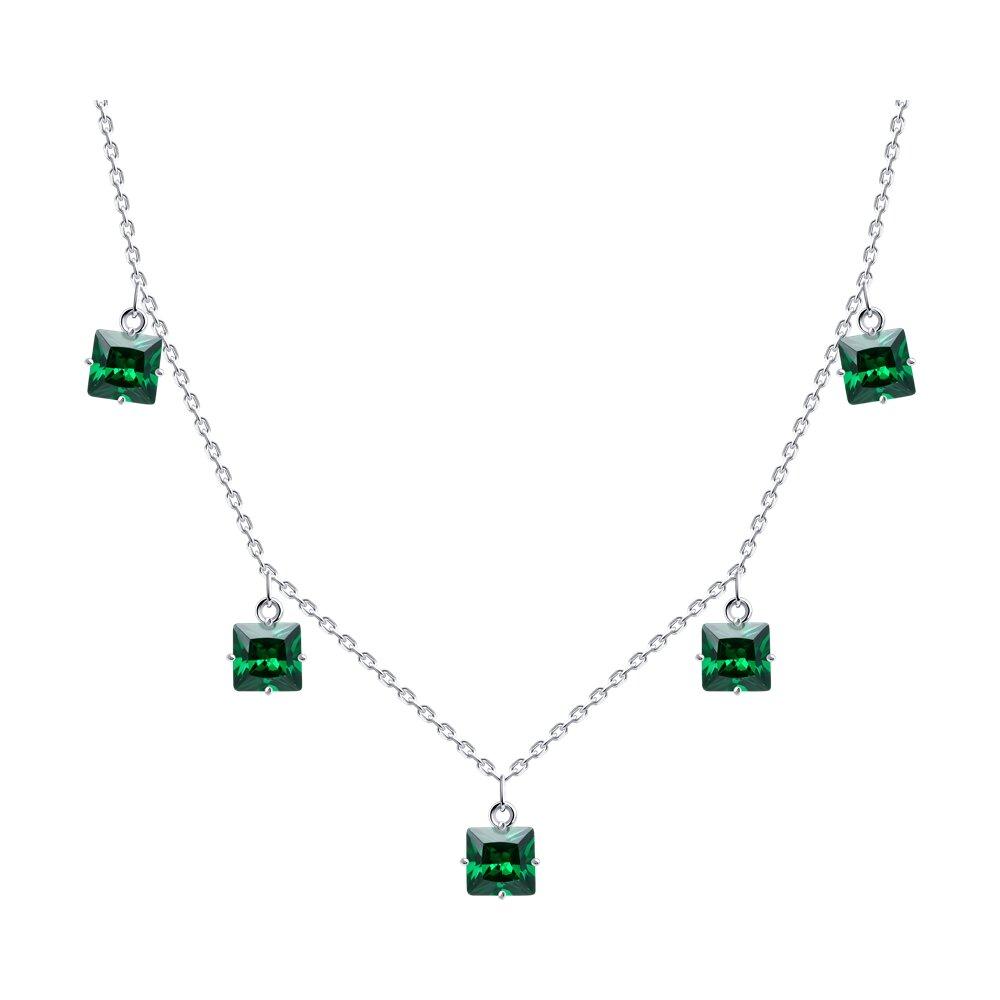 Колье из серебра с фианитами - видео на модели