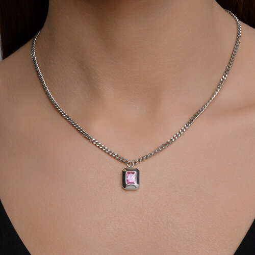 Колье из серебра с фианитом из серебро — вид 3