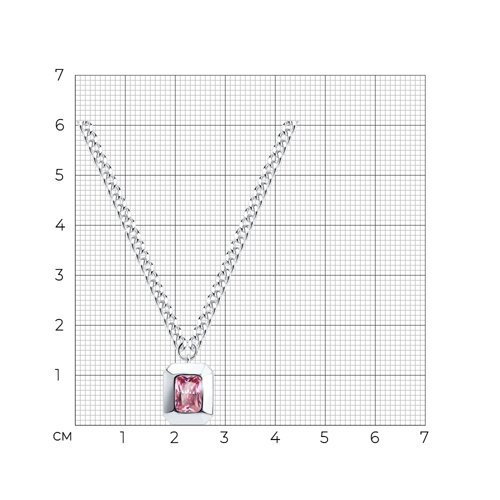 Колье из серебра с фианитом из серебро — вид 4