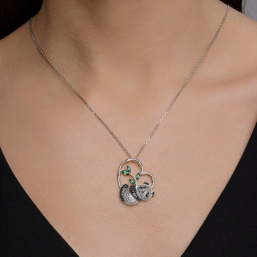 Колье из серебра с фианитами и эмалью из серебро — вид 3