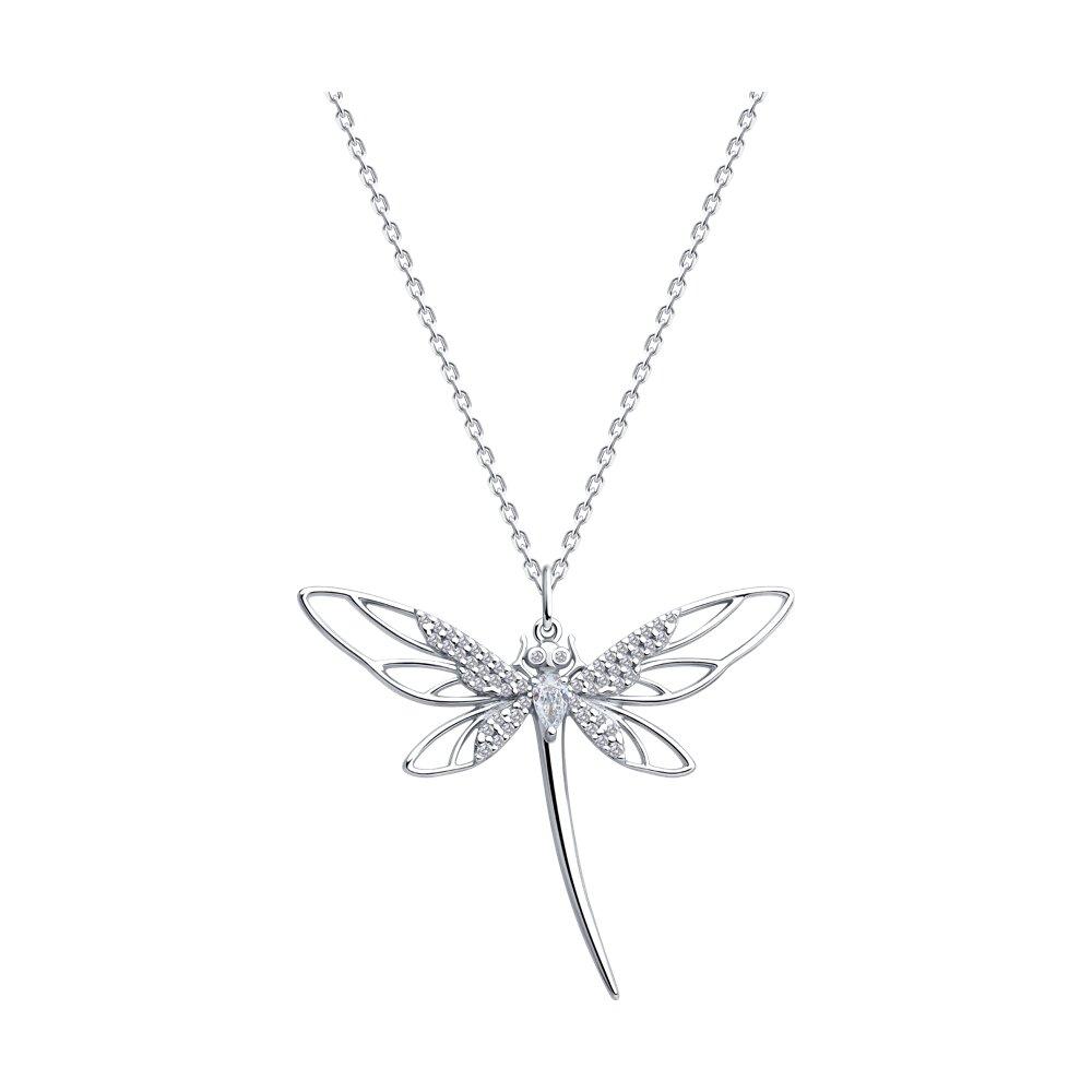 Колье из серебра с фианитами - видео на модели