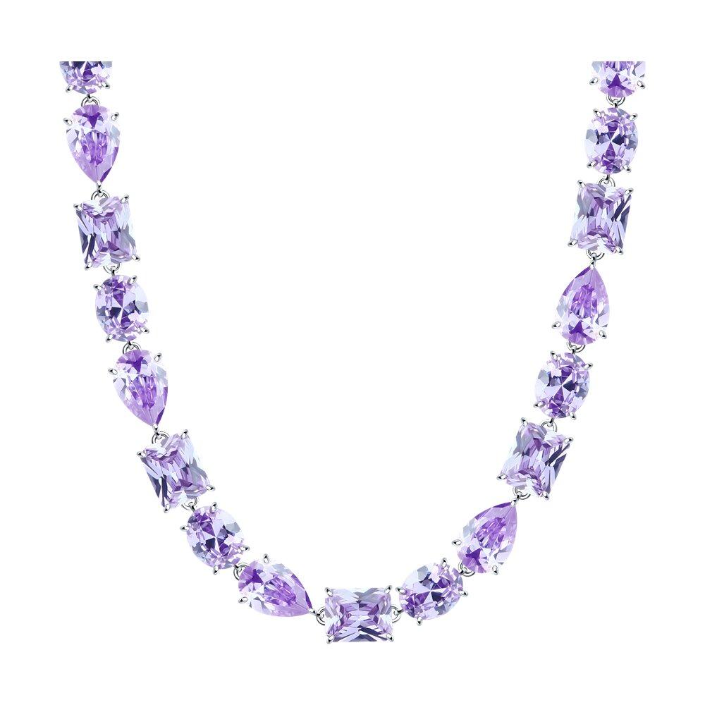 Колье из серебра с фианитами - видео на модели