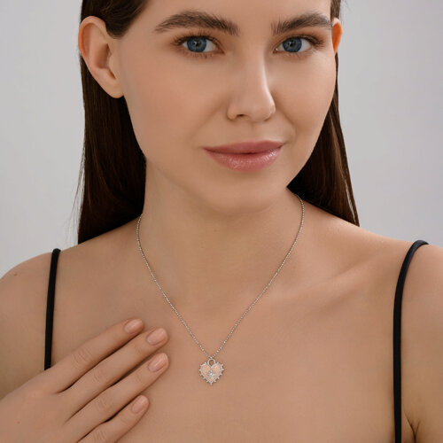 Колье из серебра с фианитом и эмалью из серебро — вид 4