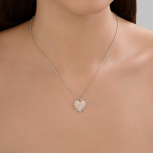 Колье из серебра с фианитом и эмалью из серебро — вид 5