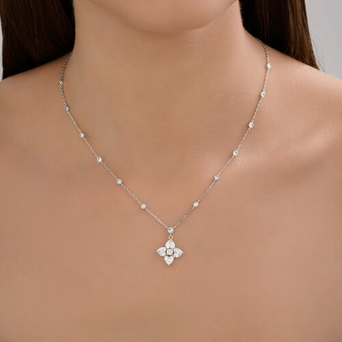 Колье из серебра с фианитами из серебро — вид 3