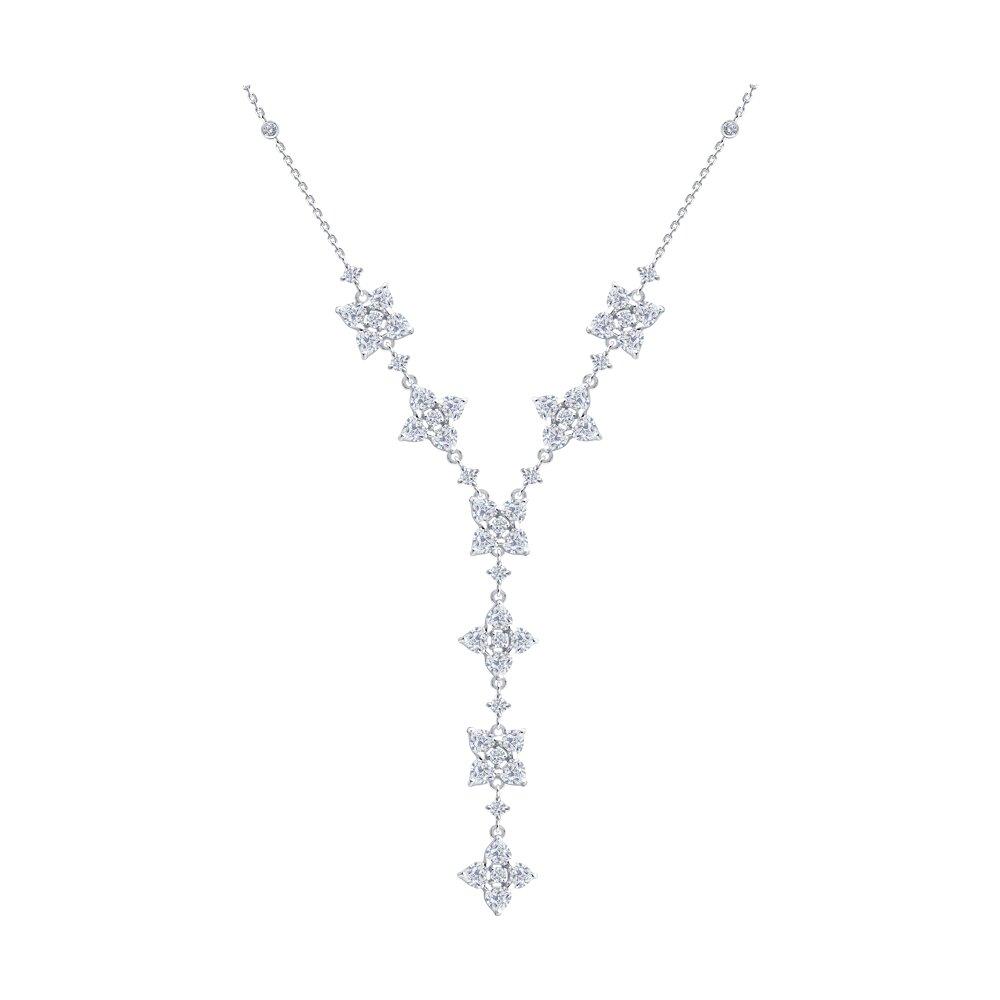 Колье из серебра с фианитами