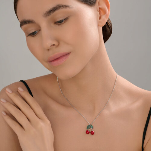 Колье из серебра с фианитами и эмалью из серебро — вид 3