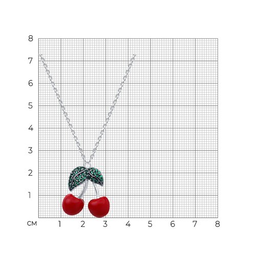 Колье из серебра с фианитами и эмалью из серебро — вид 5