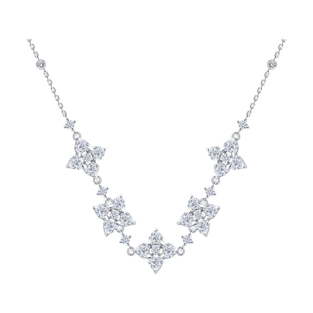 Колье из серебра с фианитами - видео на модели