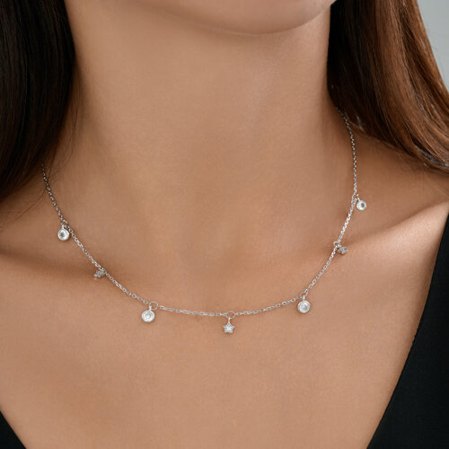 Колье из серебра с фианитами из серебро — вид 3