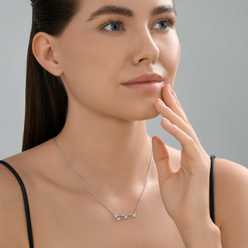 Колье из серебра с фианитами из серебро — вид 4